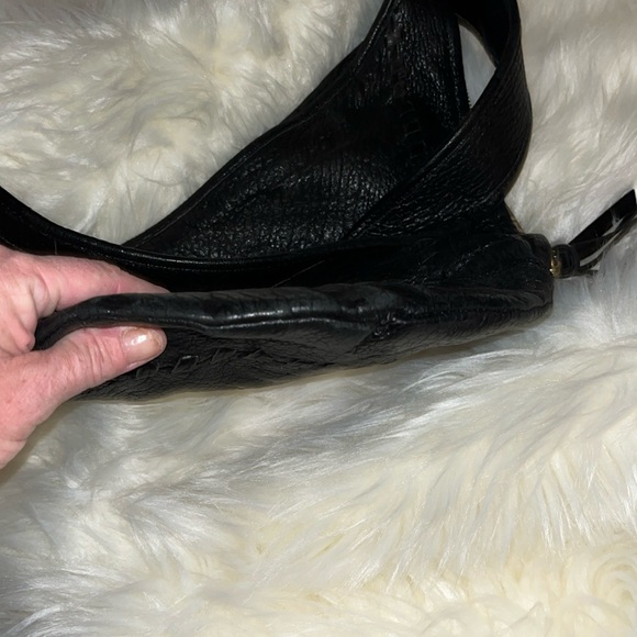 Vtg Hobo International Large Pebbled Leather Teardrop Crossbody Sling black - Picture 11 of 12